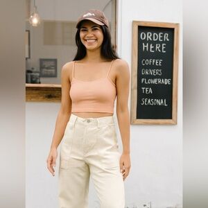 Edwin Butter Cream Yellow Baggy High Rise Button Jeans